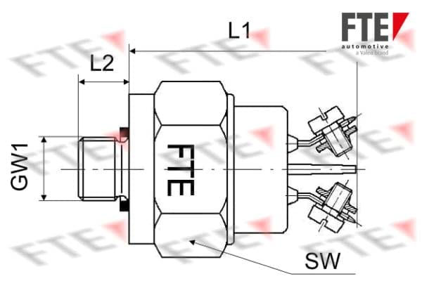Image de FTE H00008 Bremslichtschalter 2-polig zylindisches Gewinde M10x1 