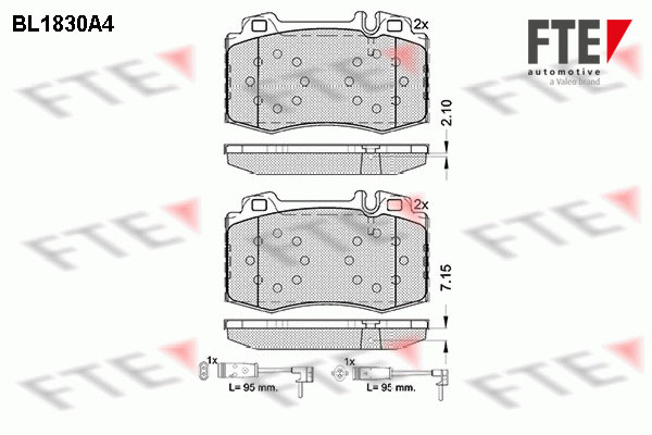 Picture of Scheibenbremsbelag-Satz BL1830A4 passend für Mercedes 