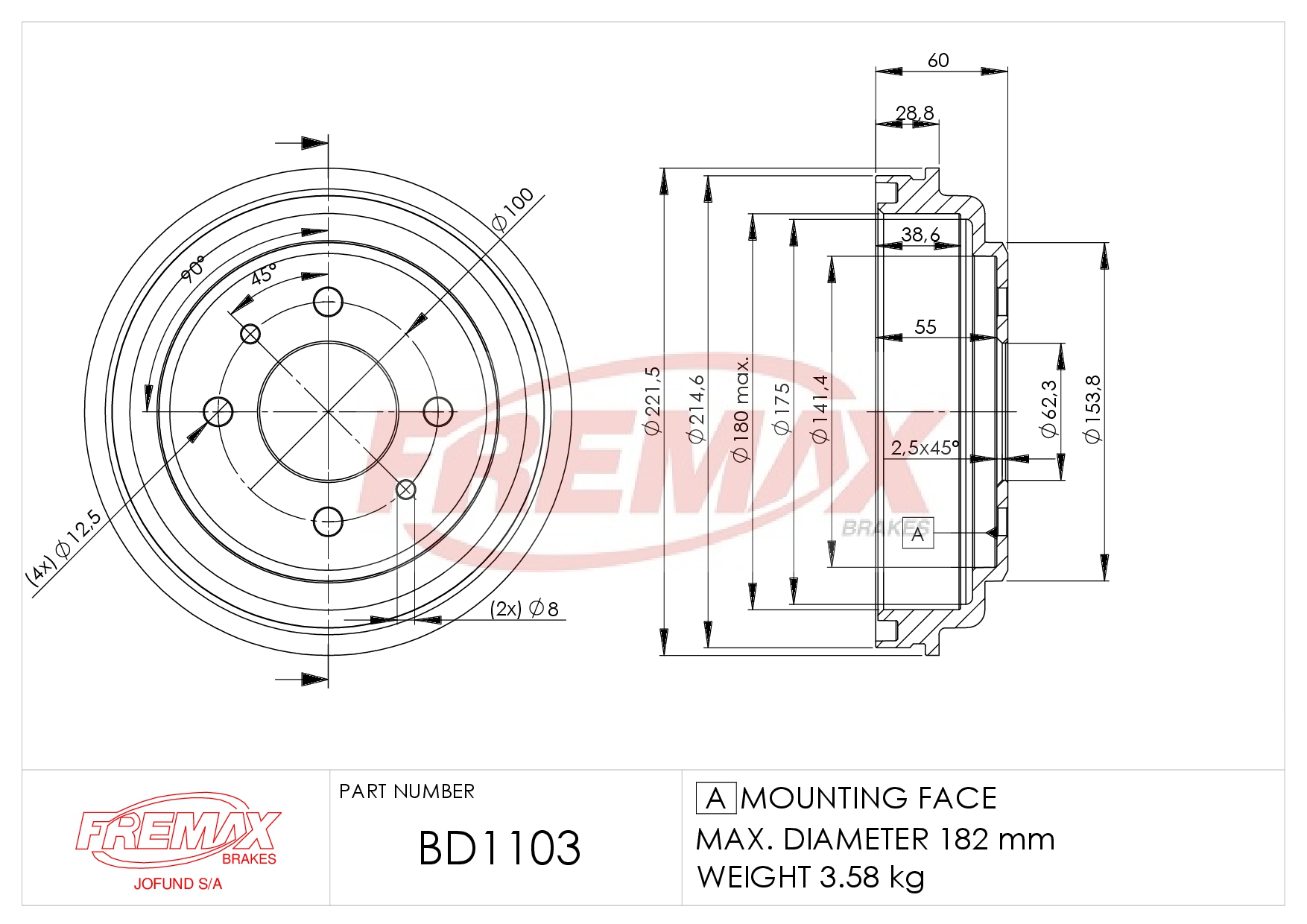 Imagen de BD-1113  B.DRUM HC  - COMPONENTS BOLTS-SCREWS (4) für Ford Focus