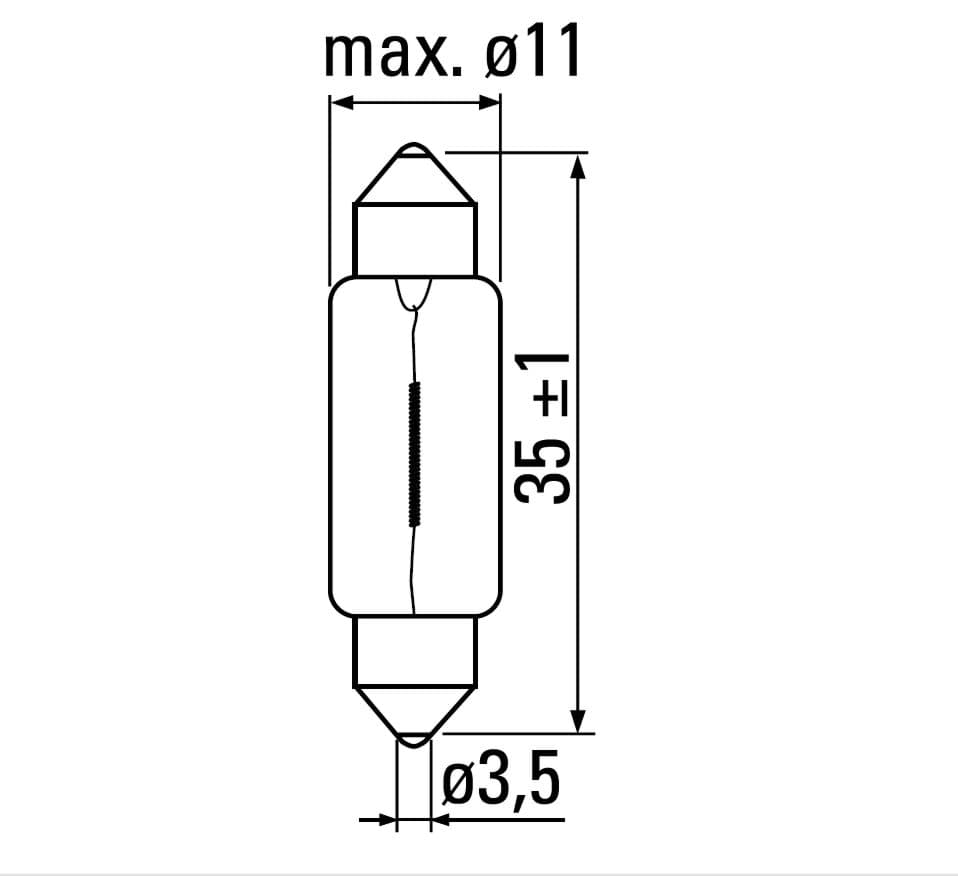 Imagen de 12V 5W Lampe Soffittenlampen C5W GE 7546  36mm lang EXTRA LIFE General Electric