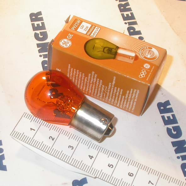 Picture of 12V 21W Lampe PY21W Blinklampe gelb  BAU15s General Electric Extra Life | Abverkauf