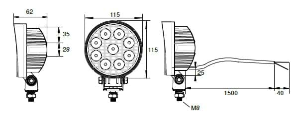 LED-Arbeitsscheinwerfer, rund von Fabrilcar