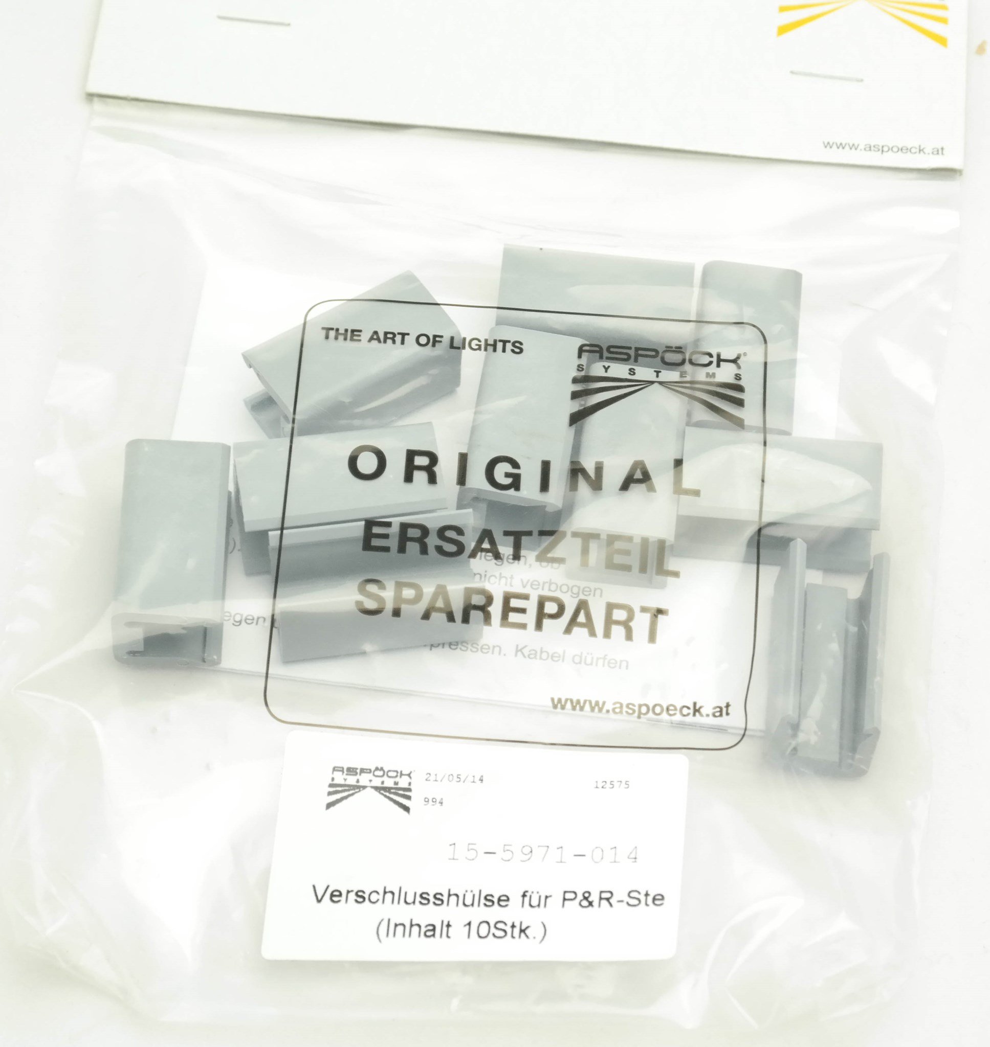 Imagen de 15-5971-014 Aspöck Verschlußkappe für P&R Verbinder 24V Preis/10 Stk. grau