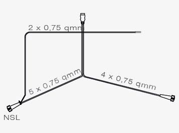 Bild von 58-1093-067 Aspöck Kabelsatz 12V 4,5m / 2 Abg. 4,5m DC+Bajonett, 7pol. Stecker 