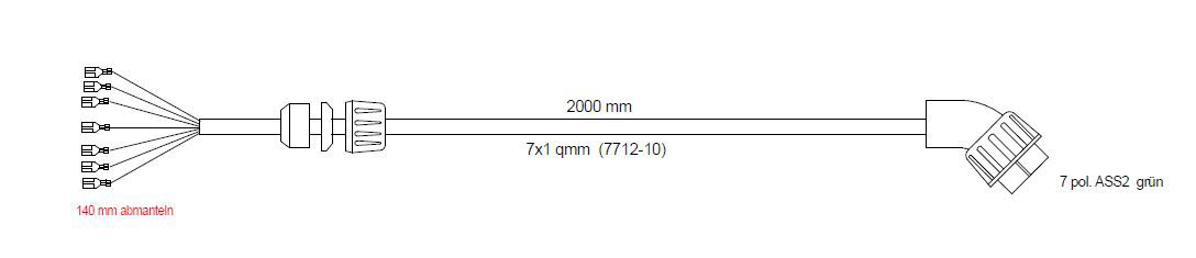 Immagine di 68-2426-154 Aspöck Zuleitung  EP rechts/2m ASS 2 ADR 