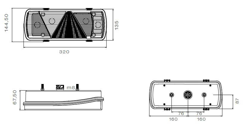 Immagine di 25-2810-401 Aspöck EcoFlex links mit URA mit Dreieck, ohne KZ 7pol