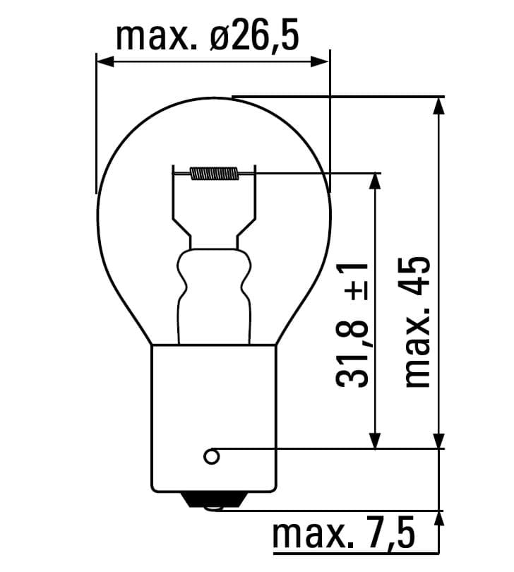 Imagen de 12V 21W Lampe P21W Ba15s  