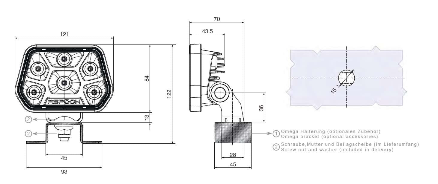 A.PiERiNGER. Stecker System Deutsch T-Stück 3x2 polig