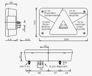 A.PiERiNGER. Rückleuchte Anhänger links Aspöck 24-7000-017 Multipoint II  Nebelschußlicht