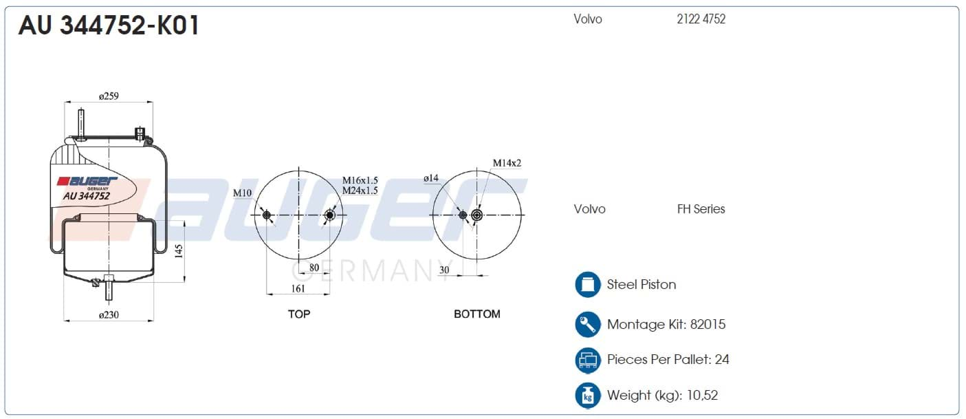 A.PiERiNGER. 97169 Auger Reparatursatz Ventil passend für VOLVO ,RVI