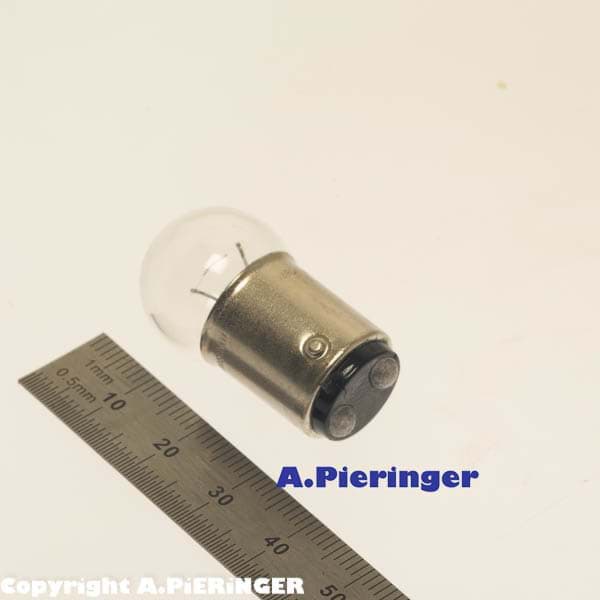 A.PiERiNGER. 12V 5 W Lampe Ba15d 2-polig GE 2618 R5W