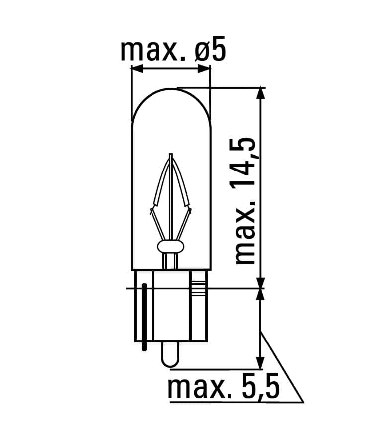 Bild von 12V 1,2W  Glassockellampe W1,2W  Lampe GE 5301 Glühlampe