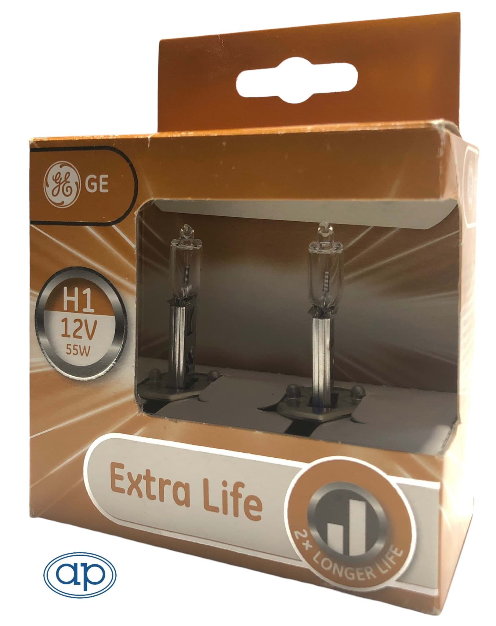 Immagine di GE Extra Life H1 12V 55W  HD LL  Lampe General Electric Halogenlampe Doppelpackung - 2er Set | Abverkauf