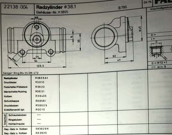 Bild von Radbremszylinder R3895A1 passend für Mercedes   Sonderfertigung Achtung Lieferzeit