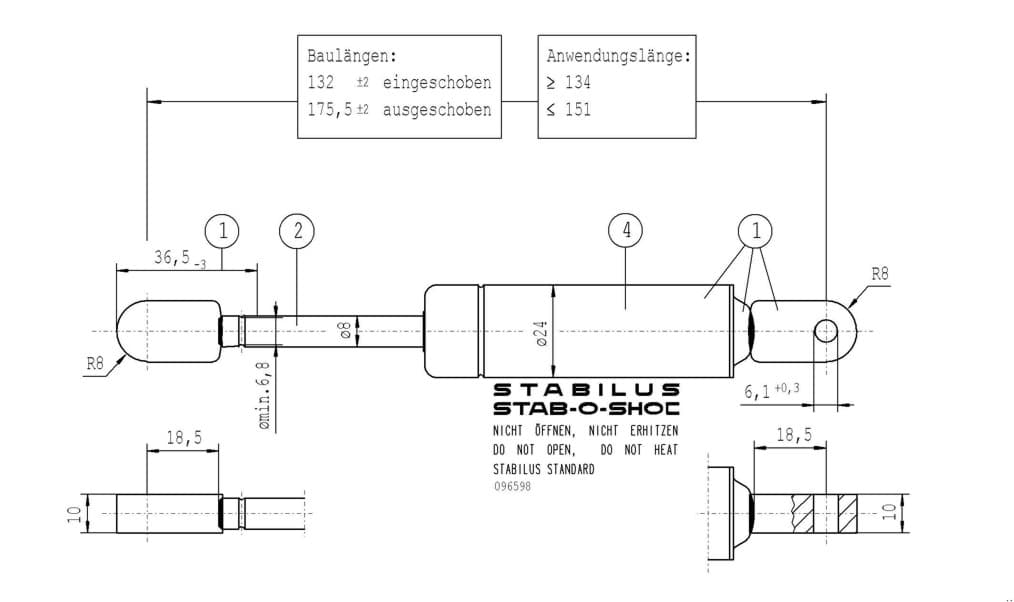 Immagine di Stabilus 1085KO DÄMPFERN STAB-O-SHOC DÄMPFER