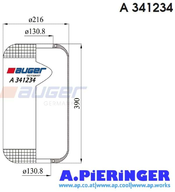 Bild von A 341234 Auger Roll Luftfederbalg VPE 1 Stück | Preis per 1 Stück | passend für RVI