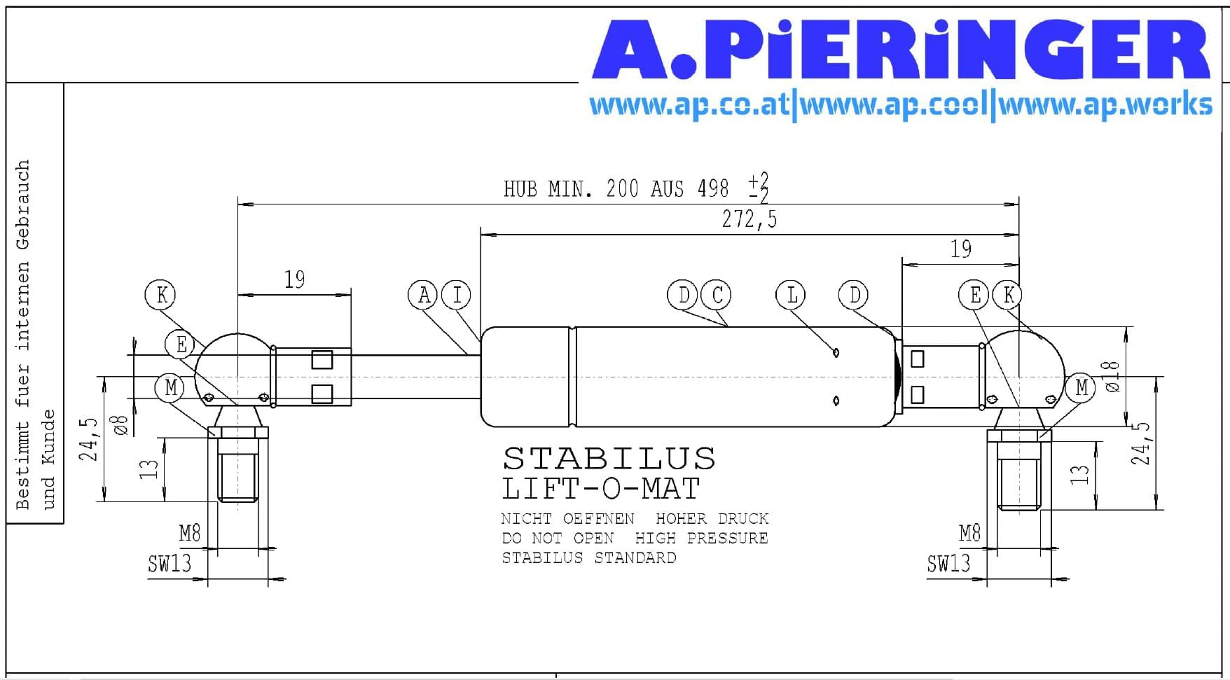 Bild von Stabilus 119040 0100N LIFT-O-MAT Gasfeder