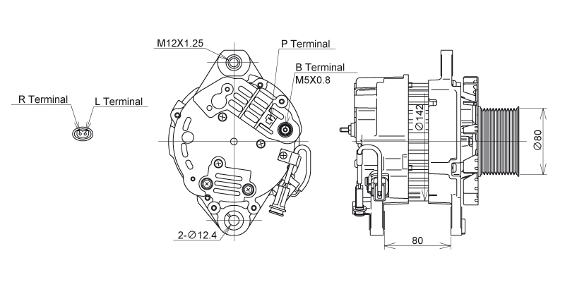 Bild von Generator 24V 50A passend für Caterpillar