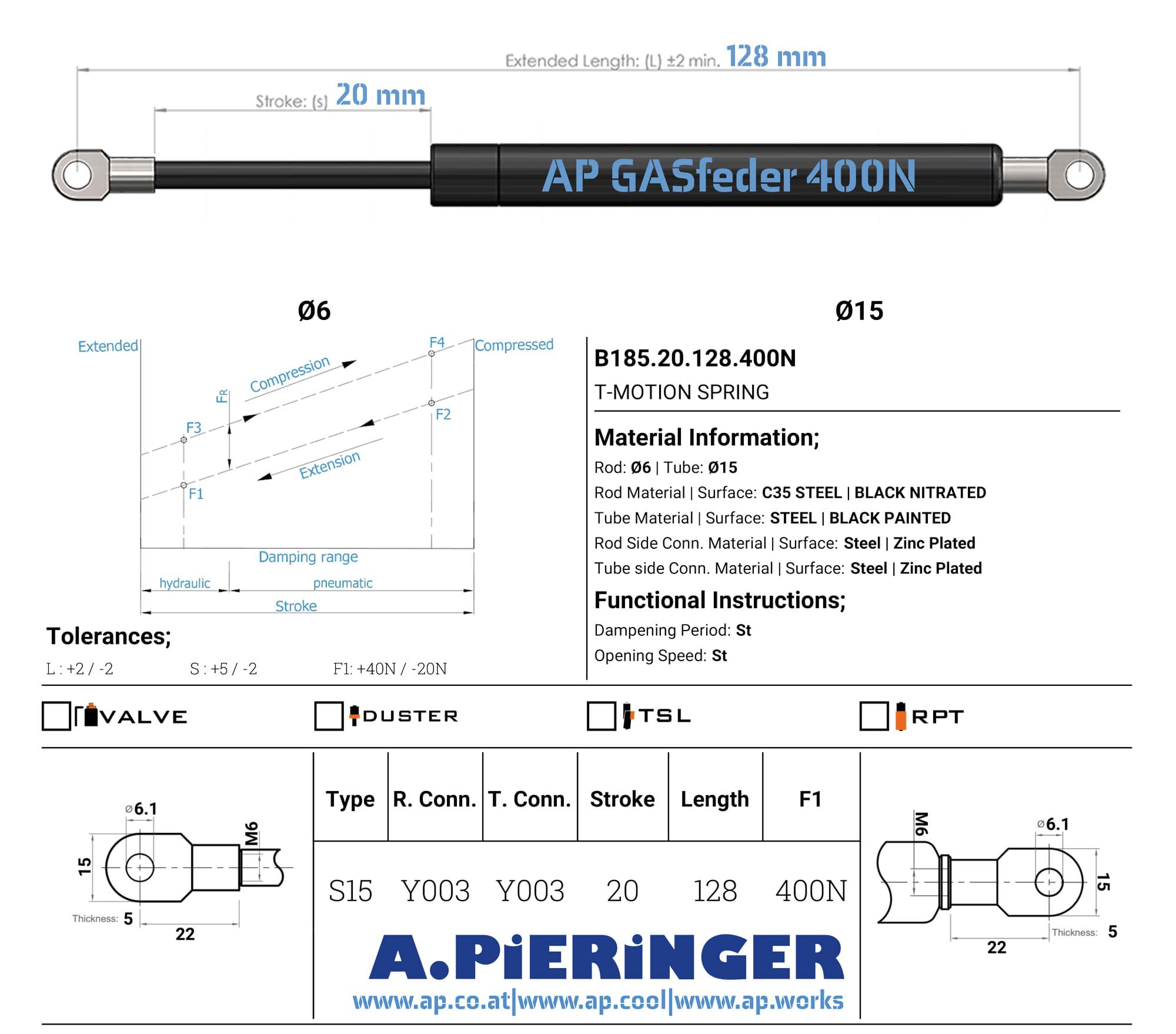 Picture of AP GASfeder B185.20.128.400N