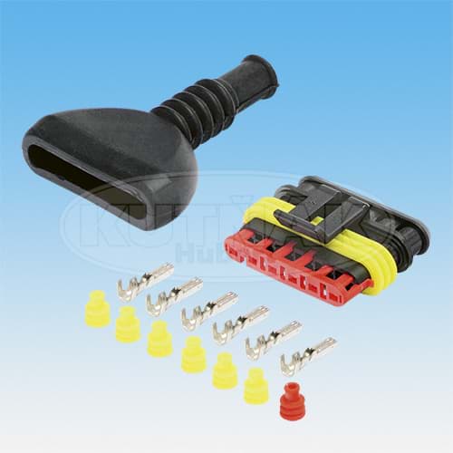 Bild von 6 poliger Stecker Super Seal mit Gummimanschette