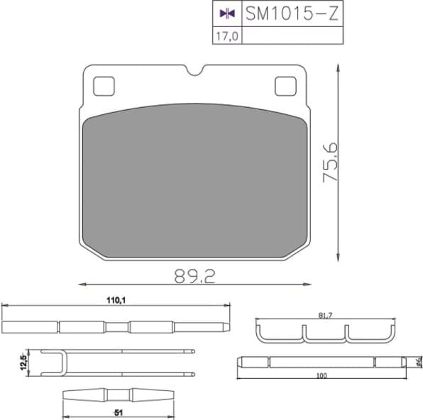 Image de Scheibenbremsbelag-Satz = 4 Stk. passend für JCB + Zubehör