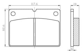 Picture of Scheibenbremsbelag-Satz = 4 Stk. passend für JCB VA