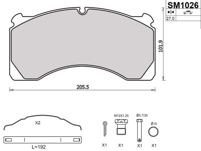 Picture of Scheibenbremsbelag-Satz = 2 Stk. passend für Volvo 