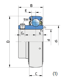 Imagen de Lager Welle 45 mm UE 209 2S.Y  FKL Insert Ball Bearing  